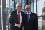  As part of the ERI (Economic Resilience Initiative) 1st Information Session, EIB President, Werner Hoyer, and EIB Vice-President, Dario Scannapieco, welcome Luxembourg Minister for Finances, Mr Pierre Gramegna for the signature of the new Economic Resilience Contribution Agreement between EIb and the Grand Duchy of Luxembourg