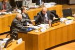 from left to right: Mr Wolfgang Schäuble, Federal Minister for Finance of Germany and Mr Michel Sapin, Minister for Finance and Public Accounts of France