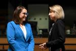 left to right: Magdalena RZECZKOWSKA (State Secretary, Ministry of Finance, Head of the National Revenue Administration, Poland) and Teresa CZERWIŃSKA (Vice-President, European Investment Bank)