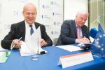 Roch Doliveux, CEO of UCB and Mr Pim Van Ballekom, Vice President of the EIB