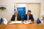 Mr Arthouros Zervos, Chairman and CEO of Public Power Corporation and Mr Plutarchos Sakellaris, Vice President of the EIB