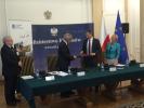 L. Baranyay, Vice President of the EIB, Werner Hoyer, President of the EIB, Mateusz Szczurek, Minister of Finance and Lena Kolarska-Bobińska , Minister of science and high education