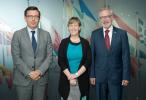 from left to right: Mr Román Escolano, EIB Vice-president, Ms Maria Luís Albuquerque, Minister of State and Minister of Finance of Portugal, and Mr Werner Hoyer, President of the EIB