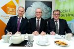 From left to right: EIB Vice-President Andrew McDowell, Housing Minister Simon Coveney and Chief Executive of the Housing Finance Agency Barry O'Leary
