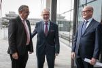 Tedros Adhanom Ghebreyesus, Director-General of the World Health Organization, being welcomed by the EIB President Werner Hoyer and Thomas Östros, Vice-President of the EIB