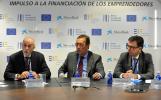 EIF Chief Executive, Pier Luigi Gilibert; Antonio Vila, the President of MicroBank and EIB Vice-President Román Escolano