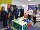 Councillor Simon Hall, Cabinet Member for Finance and Treasury, and Jonathan Taylor, European Investment Bank Vice President meeting staff at Harris Academy Haling Park primary school.