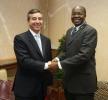 Mr Plutarchos Sakellaris, Vice President of the EIB with Hon. Situmbeko Musokotwane, Minister of Finance & National Planning of Zambia