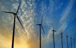 Wind Generator Turbines on Sunset - Green Renewable Energy