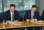 From left to right: Mr Kourakis, Mayor of Heraklion and Mr P. Sakellaris; Vice President of the EIB