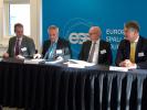 From left to right: Mr Jan Vapaavuori, EIB Vice-President, Mr John Womersley, ESS Managing Director, Mr Henrik Normann, CEO of Nordic Investment Bank and Mr Per åkerlind, CEO of Svenska Exportkredit.