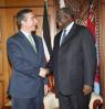 EIB Vice President Sakellaris meeting Kenya's President, Mwai Kibaki