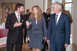 The H.R.H. the Hereditary Grand Duke Guillaume of Luxembourg, H.R.H. the Hereditary Grand Duchess Stéphanie of Luxembourg and Werner Hoyer, President of the EIB
