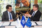 Román Escolano, Vice-President of the European Investment Bank (EIB) and the Director-General of the International Labour Organization (ILO), Guy Ryder