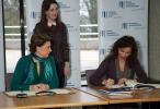 La Vicepresidenta del BEI, Magdalena Álvarez Arza y la Consejera de Hacienda y Administración Pública de la Junta de Andalucía, María Jesús Montero