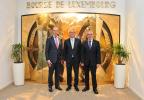 from left to right: Robert Scharfe, CEO of Luxembourg Stock Exchange, Pierre Gramegna, Minister of Finance, and Werner Hoyer, President of the EIB